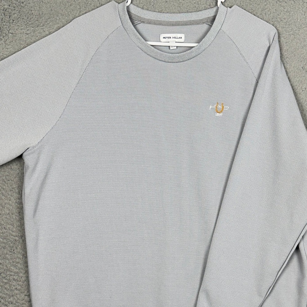 Peter Millar Sweatshirt Men XL Gray Crewneck Long Sleeve Stretch Pullover Casual